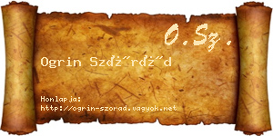 Ogrin Szórád névjegykártya